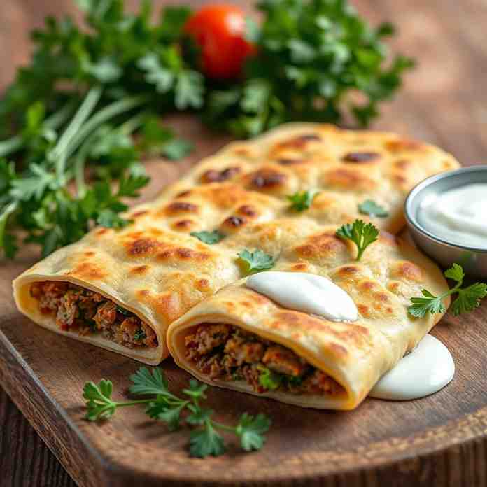Azerbaijani Gutab - Beef & Herb Flatbread Recipe