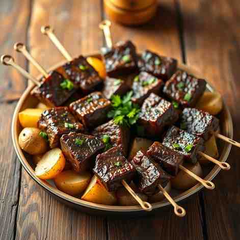 Central African Beef Brochettes - Savory Skewers & Potatoes
