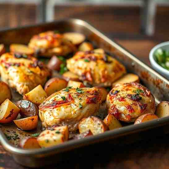 One-Pan Oven Baked Chicken and Potatoes