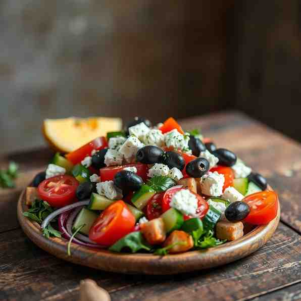 Classic Greek Salad - Mediterranean Diet Recipe
