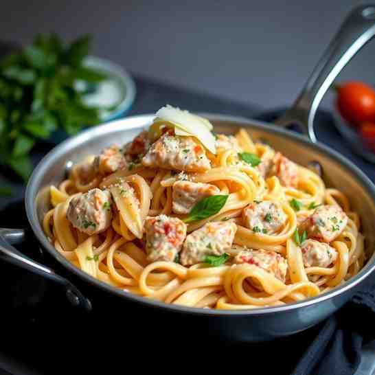 Easy Creamy Chicken Pasta Recipe - One-Pan