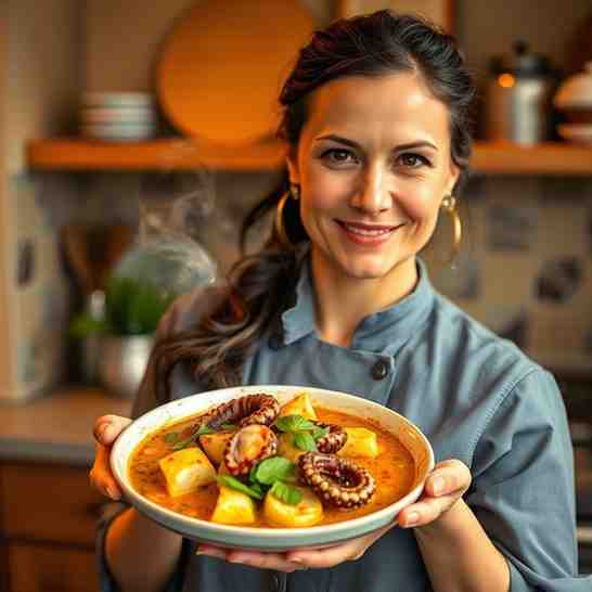 Kari Zourit - Tender Octopus Coconut Curry