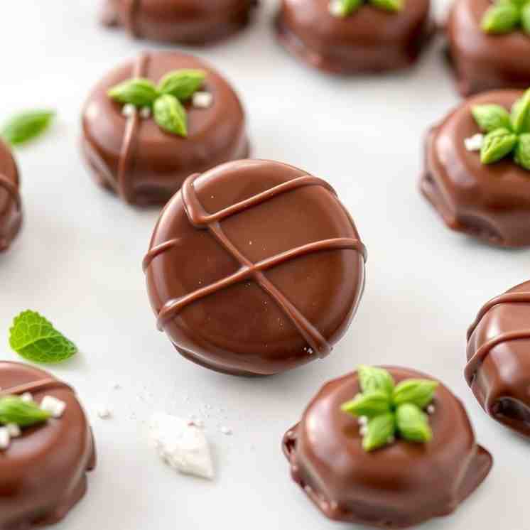 Easy Chocolate-Dipped Mints - Sweet Dessert