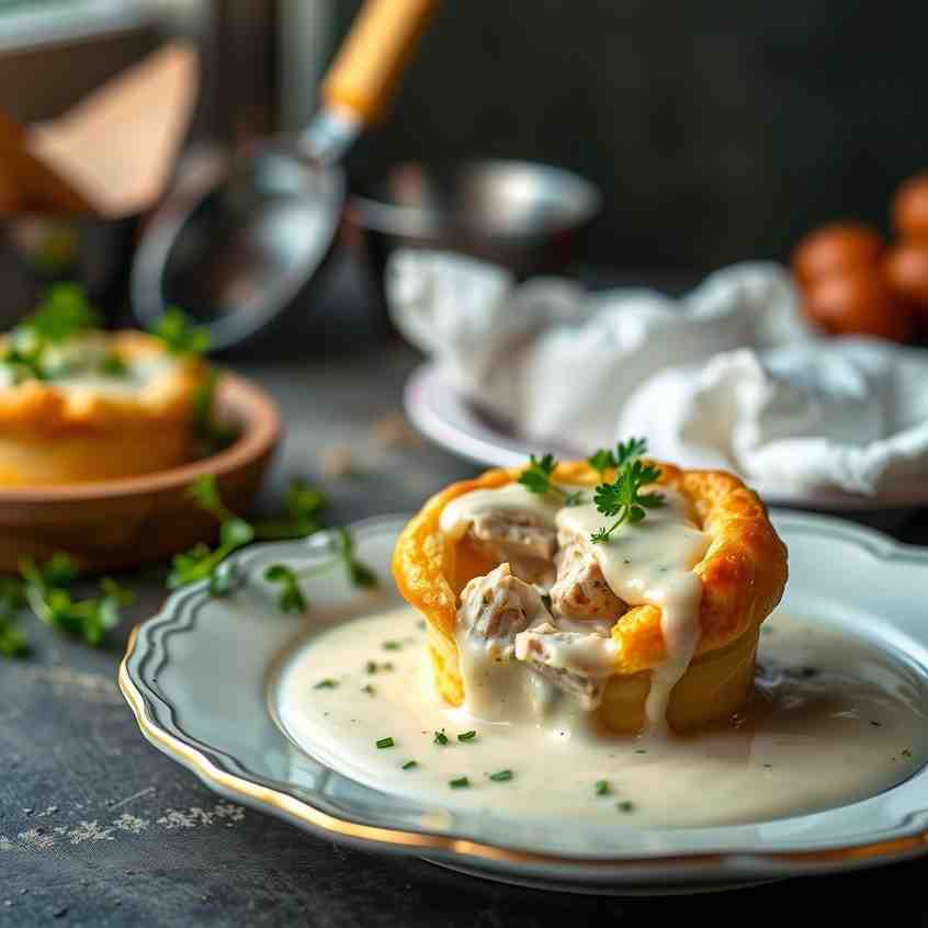 Easy Creamy Chicken Vol-au-Vent - White Sauce Recipe