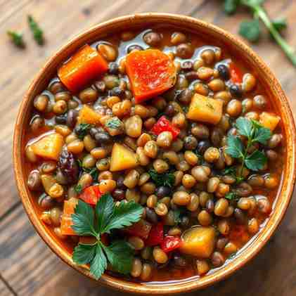 Easy Mediterranean Lentil Stew - Hearty, Healthy & Vegan