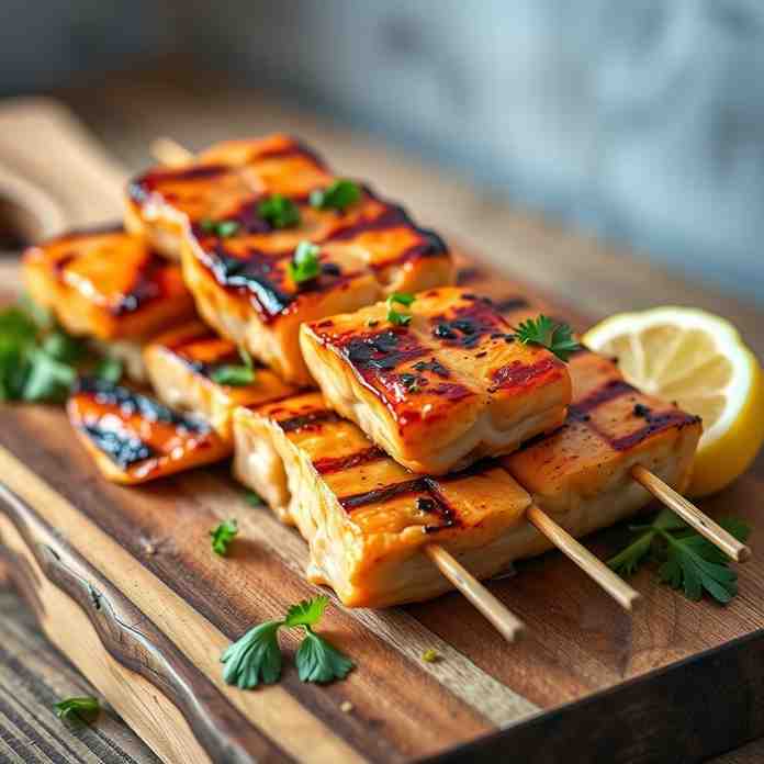 Easy Salmon Kabobs - Grilled Garlic-Lemon Skewers for Dinner