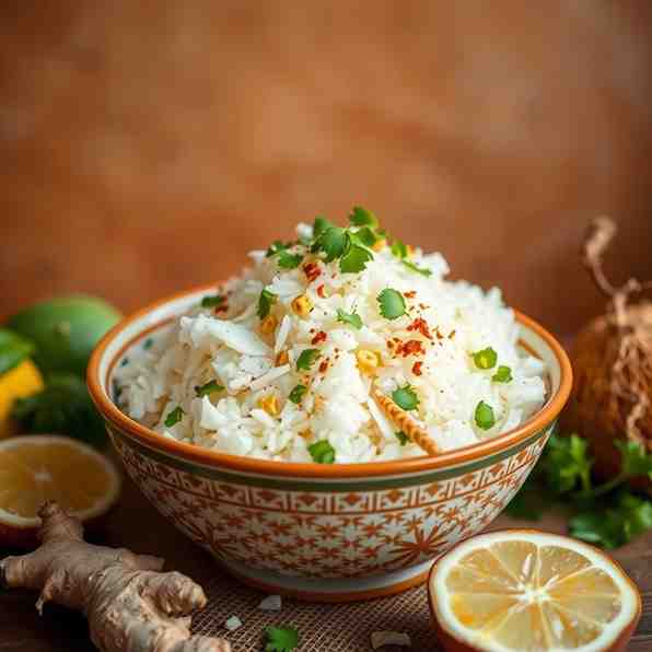Ginger Coconut Rice - Easy Kenyan Wali wa Nazi Recipe