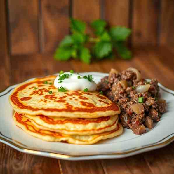 Hungarian Ground Beef Sour Cream Pancakes | Recipe