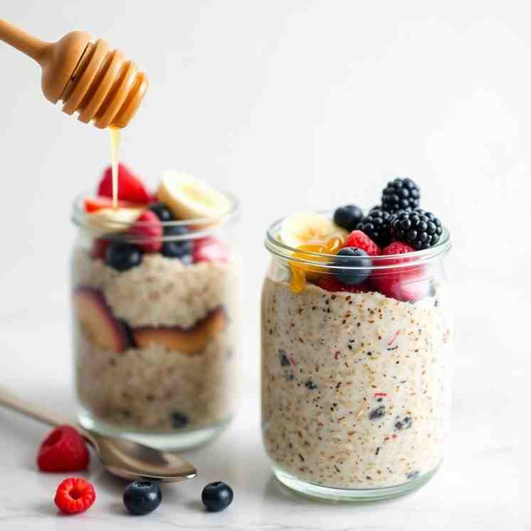 Healthy Bircher Muesli Overnight Oats - Best Cold Oatmeal Recipe