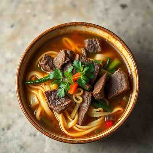 Hearty Lagman Noodle Soup - Best Beef Bone Broth Recipe