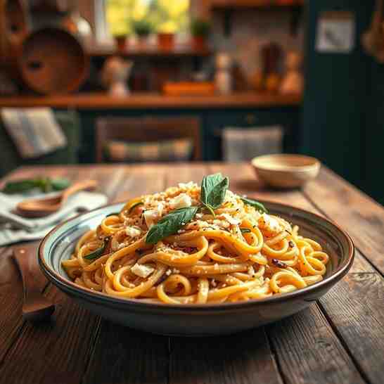 Homemade Pizzoccheri - Italian Pasta with Cheese