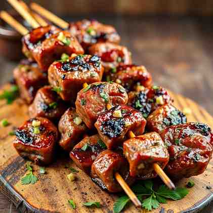 Juicy Garlic-Herb Beef Skewers - Best Grilled Meat Recipe