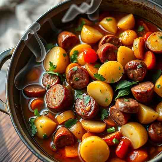One-Pot Potato Goulash with Smoked Sausage (Easy)