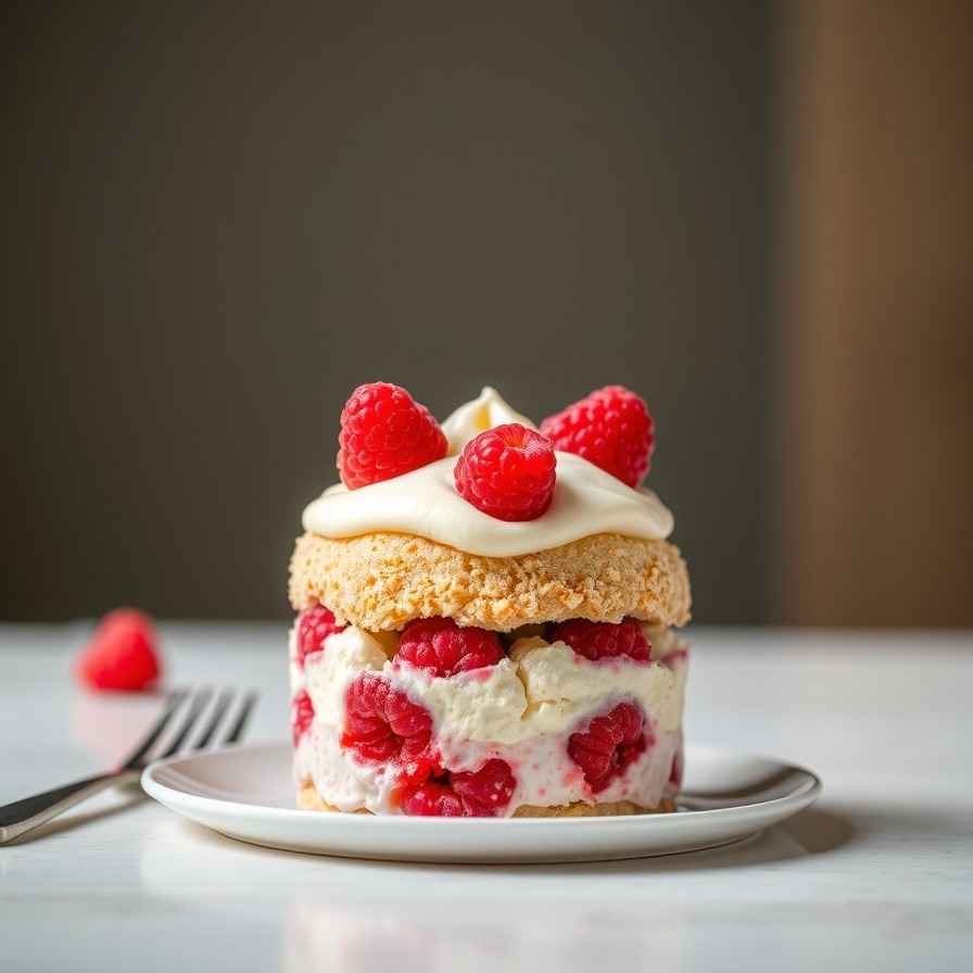 Raspberry & Cream Delight - No-Bake