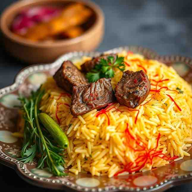 Shah Pilaf Recipe - Crown Rice with Lamb & Saffron – Bake Today