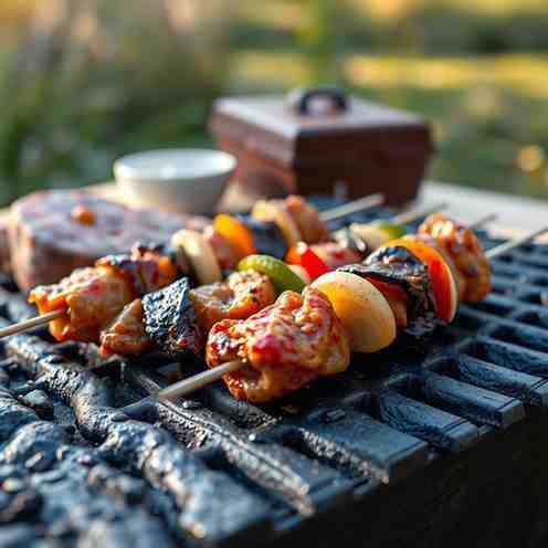 Shashlik on Charcoal Grill - Kazakh Kebab Recipe
