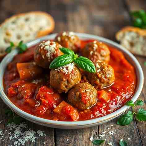 Traditional Meatballs in Tomato Sauce - Polpette Recipe