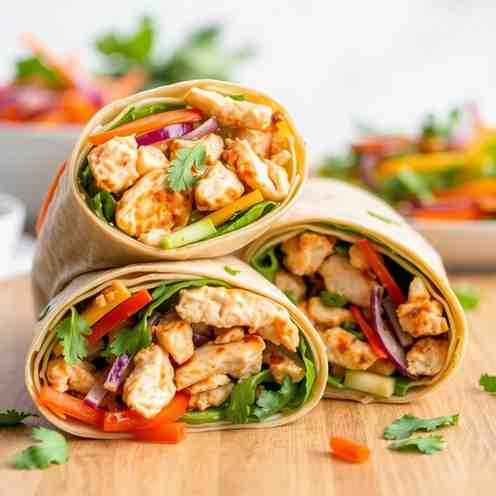 Zesty Thai Chicken Salad Wraps Recipe | Yum Gai
